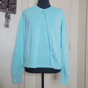 VTG 90s Lilly Pulitzer Light Blue Cardigan 2pc Set Sweater Tank + Cardigan ✨️M/L